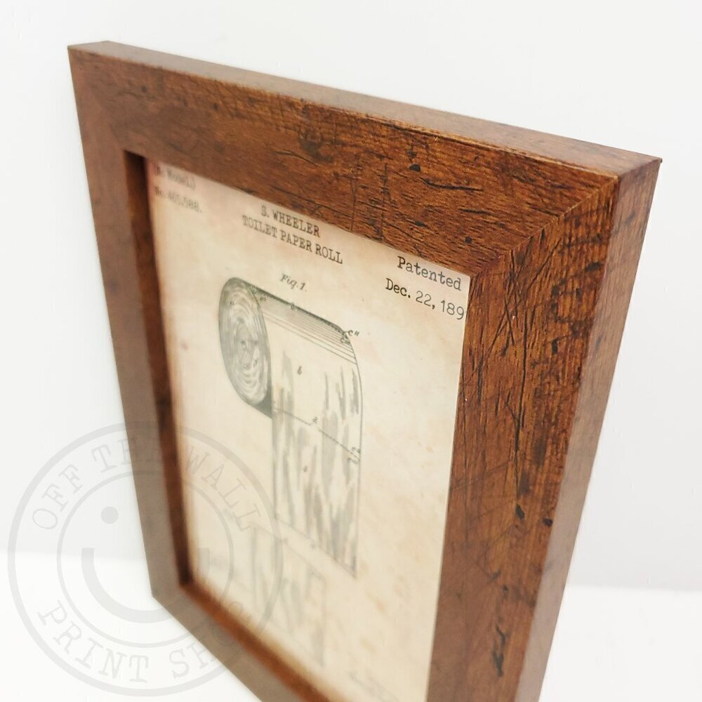 Toilet Paper Roll Direction Rustic Art Print Bathroom Decor 5x7" Natural Framed - Picture 4 of 5